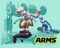 Twintelle and Spring Man lifting weights.
