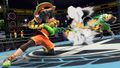 Min Min punching Little Mac on Boxing Ring in Super Smash Bros. Ultimate.