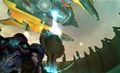 Screenshot of Gunship using Ship Grapple Beam in Metroid Prime 3: Corruption