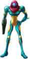 Samus stands tall in her suit