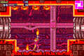 Four Nova crawling along a ceiling of the B.S.L station's Sector 3 (PYR) in Metroid Fusion