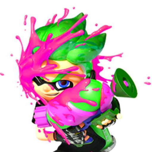 File:NSO Splatoon 2 April 2022 Week 2 - Character - Green Inkling with Pink Ink.png