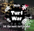The modified Turf War logo seen at the start of Splatfest matches during FrostyFest