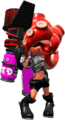 Render of an Octoling holding a Blaster