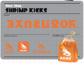 The logos and a shopping bag for Shrimp Kicks, from The Art of Splatoon