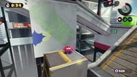 North American Miiverse drawing as graffiti on a stage.