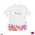 T-Shirt with purple and orange ink splats sold by Uniqlo.