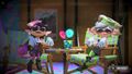 Callie and Marie greeting the player after completing story mode in Splatoon 3