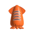 An orange Squid Bumper decoration.