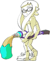 Official art of an Inkling holding the Inkbrush Nouveau.