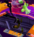 At the end of the mission, Octavio's helmet simply clips through the platform.