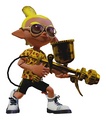 A male Inkling wearing the Punk Whites, holding an Aerospray RG.