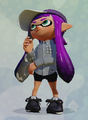 A female Inkling wearing the Jet Cap.