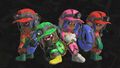 A promotional image showing some of the slopsuits available at launch.