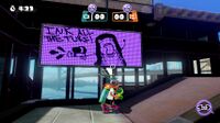 North American Miiverse drawing as a sign in a stage.