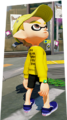 A male Inkling wearing some Blue Slip-Ons