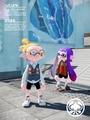 Promo for Krak-On, with a female Inkling wearing the Choco Clogs.