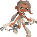 Agent 8 holding the Order Dualies.