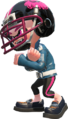 An Inkling boy making a Rank X pose with his arms