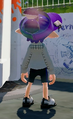 A male Inkling wearing the Golf Visor, also from the back.