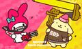 My Melody vs. Pompompurin with their weapon