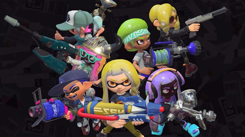File:Inklings and Octolings With Shooter Weapons.jpg