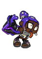 Worn by an Octoling on the Slosher Tableturf Battle card.