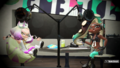 Pearl and Marina's reactions to Agent 8 at the studio
