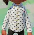 A close-up of the Baby-Jelly Shirt in Splatoon 2.