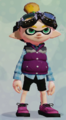 A male Inkling wearing the Mountain Vest.