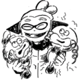 Agent 3 holding a Zapfish and a doll version.