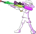 Official art of an Inkling holding the Splatterscope.