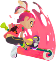 Another Inkling swinging the Splat Roller.