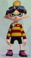 A male Inkling wearing the Striped Rugby.