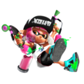 A render of a female Inkling wearing the King Flip Mesh.