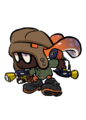 The Tableturf card icon of the Enperry Splat Dualies