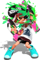 The same Inkling, being splatted with green ink