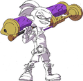 Official art of an Inkling holding the Gold Dynamo Roller.