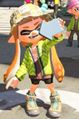 Another female Inkling wearing the Matcha Down Jacket.