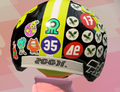 splatfest ice cream sticker on the back of the Octo Tackle helmet