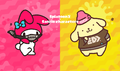 Pompompurin wearing the Knitted Hat in the art for the My Melody vs. Pompompurin Splatfest.