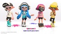 Promo for Sanrio Splatfest Tees, with an Inkling (far right) wearing the Knitted Hat.