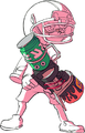 Official art of an Inkling wearing the Tentacles Helmet, holding a Custom Blaster.