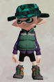 A male Inkling wearing the Forest Vest.