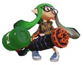 3D art of a female Inkling with a Heavy Splatling.