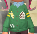 A close-up of the Green Cardigan in Splatoon 2.