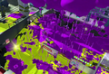 The Ink Storm as it is pouring ink on the map and splatting enemy Inklings in Starfish Mainstage.