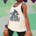 Closeup of the White King Tank on a feminine style character, showing the black undershirt.