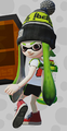 The same female Inkling wearing the Sporty Bobble Hat, seen from the back.