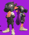 Two Inklings wearing the Ink-Wash Shirt in a preview for the Splatoon 2 (Version 3.0.0) update, from the Nintendo Direct on 8 March 2018